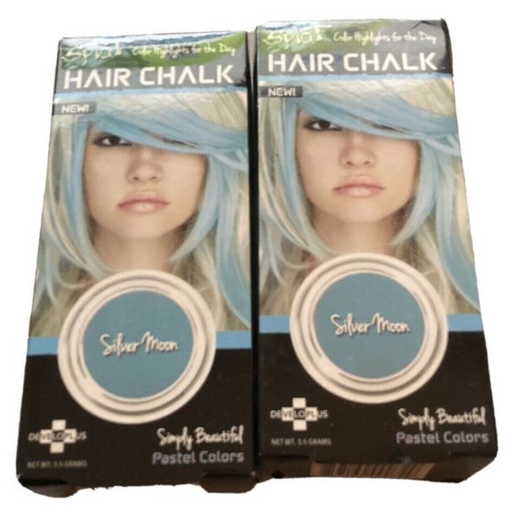 Splat Hair Chalk Silver Moon Washable Color Highlights Pastel Lot of 2 - Picture 1 of 2